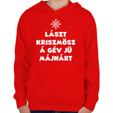 PRINTFASHION Lászt kriszmösz - Gyerek kapucnis pulóver - Piros