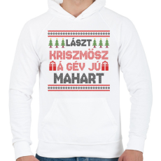 PRINTFASHION Lászt kriszmösz karácsonyi mintás fehér póló - Férfi kapucnis pulóver - Fehér