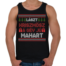 PRINTFASHION Lászt kriszmösz karácsonyi mintás fekete póló - Férfi atléta - Fekete