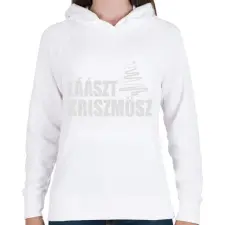 PRINTFASHION Lászt kriszmösz karácsonyi póló - Női kapucnis pulóver - Fehér női pulóver, kardigán