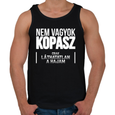 PRINTFASHION Láthatatlan a hajam - Férfi atléta - Fekete atléta, trikó