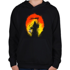 PRINTFASHION Látogatás - Gyerek kapucnis pulóver - Fekete