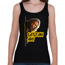 PRINTFASHION Láttam ám - Jézus mém - Női atléta - Fekete női trikó