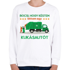 PRINTFASHION Láttam egy kukásautót - Gyerek pulóver - Fehér gyerek pulóver, kardigán