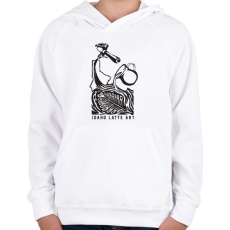 PRINTFASHION Latte art - Gyerek kapucnis pulóver - Fehér