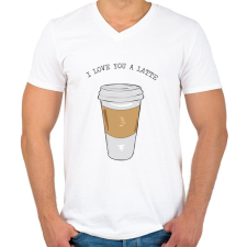 PRINTFASHION Latte - Férfi V-nyakú póló - Fehér férfi póló