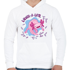 PRINTFASHION Laugh-a-lotl - Férfi kapucnis pulóver - Fehér