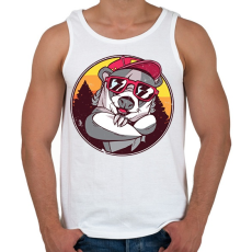 PRINTFASHION Laza borz - Férfi atléta - Fehér