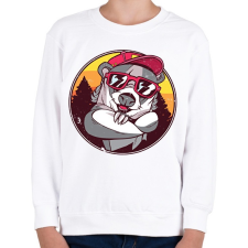 PRINTFASHION Laza borz - Gyerek pulóver - Fehér gyerek pulóver, kardigán