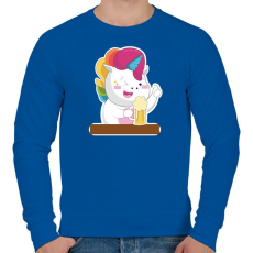 PRINTFASHION Laza este - Férfi pulóver - Királykék