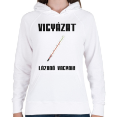PRINTFASHION Lázadó vagyok - Női kapucnis pulóver - Fehér
