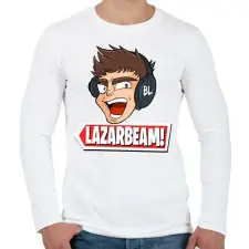 PRINTFASHION lazarbeam - Férfi hosszú ujjú póló - Fehér férfi póló