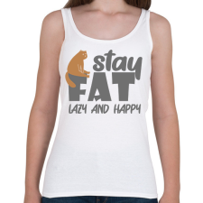 PRINTFASHION Lazy and happy - Női atléta - Fehér női trikó