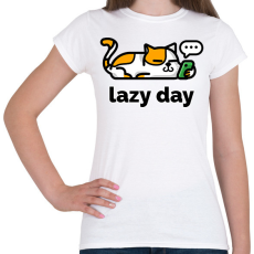 PRINTFASHION Lazy Day - Női póló - Fehér