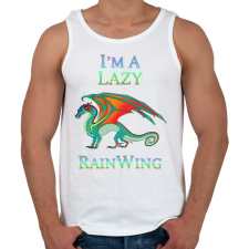 PRINTFASHION Lazy dragon - Férfi atléta - Fehér atléta, trikó