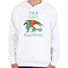 PRINTFASHION Lazy dragon - Gyerek kapucnis pulóver - Fehér gyerek pulóver, kardigán