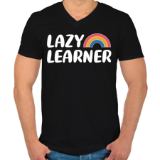 PRINTFASHION Lazy learner (White) - Férfi V-nyakú póló - Fekete férfi póló