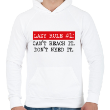 PRINTFASHION Lazy rule #1 - Férfi kapucnis pulóver - Fehér férfi pulóver, kardigán