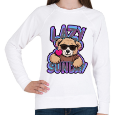 PRINTFASHION Lazy Sunday  - Női pulóver - Fehér női pulóver, kardigán