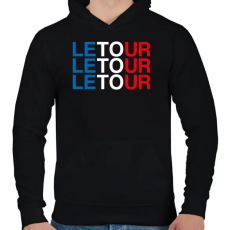 PRINTFASHION Le Tour - Férfi kapucnis pulóver - Fekete
