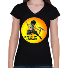 PRINTFASHION League of Legends Akali - Női V-nyakú póló - Fekete női póló