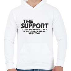 PRINTFASHION League of legends Support main - Férfi kapucnis pulóver - Fehér