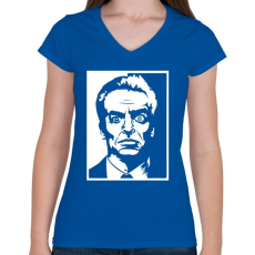 PRINTFASHION lealand palmer - Női V-nyakú póló - Királykék