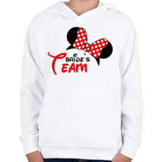 PRINTFASHION Leánybúcsú - Bride's Team - Gyerek kapucnis pulóver - Fehér