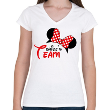 PRINTFASHION Leánybúcsú - Bride's Team - Női V-nyakú póló - Fehér női póló