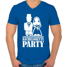 PRINTFASHION Leánybúcsú time - Férfi V-nyakú póló - Királykék