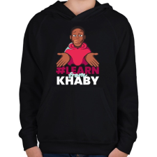 PRINTFASHION Learn from Khaby - Gyerek kapucnis pulóver - Fekete gyerek pulóver, kardigán