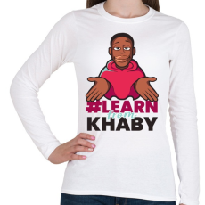 PRINTFASHION Learn from Khaby - Női hosszú ujjú póló - Fehér