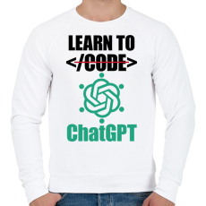 PRINTFASHION Learn to ChatGPT - Férfi pulóver - Fehér