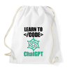 PRINTFASHION Learn to ChatGPT - Sportzsák, Tornazsák - Fehér