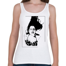 PRINTFASHION Lebegés - Női atléta - Fehér női trikó