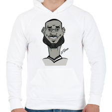 PRINTFASHION LeBron caricature - Férfi kapucnis pulóver - Fehér férfi pulóver, kardigán