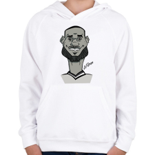PRINTFASHION LeBron caricature - Gyerek kapucnis pulóver - Fehér gyerek pulóver, kardigán