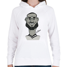PRINTFASHION LeBron caricature - Női kapucnis pulóver - Fehér női pulóver, kardigán