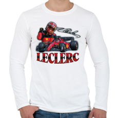 PRINTFASHION Leclerc F1 - Férfi hosszú ujjú póló - Fehér