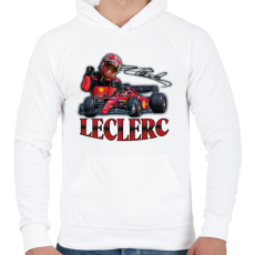 PRINTFASHION Leclerc F1 - Férfi kapucnis pulóver - Fehér