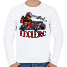 PRINTFASHION Leclerc F1 - Férfi pulóver - Fehér