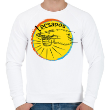 PRINTFASHION lecsapós 2 - Férfi pulóver - Fehér férfi pulóver, kardigán