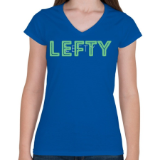 PRINTFASHION Lefty - Női V-nyakú póló - Királykék női póló