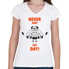 PRINTFASHION legday - Női V-nyakú póló - Fehér
