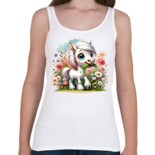 PRINTFASHION Legelésző fehér póni - Női atléta - Fehér női trikó