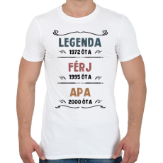 PRINTFASHION Legenda, férj, apa - Férfi póló - Fehér