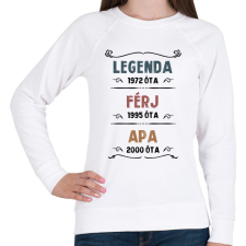 PRINTFASHION Legenda, férj, apa - Női pulóver - Fehér női pulóver, kardigán