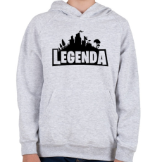 PRINTFASHION Legenda - Fortnite Style (Fekete) - Gyerek kapucnis pulóver - Sport szürke