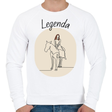 PRINTFASHION Legenda - Lovas minta - Férfi pulóver - Fehér