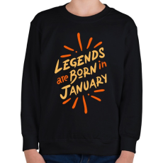PRINTFASHION Legendák januárban születnek - Gyerek pulóver - Fekete